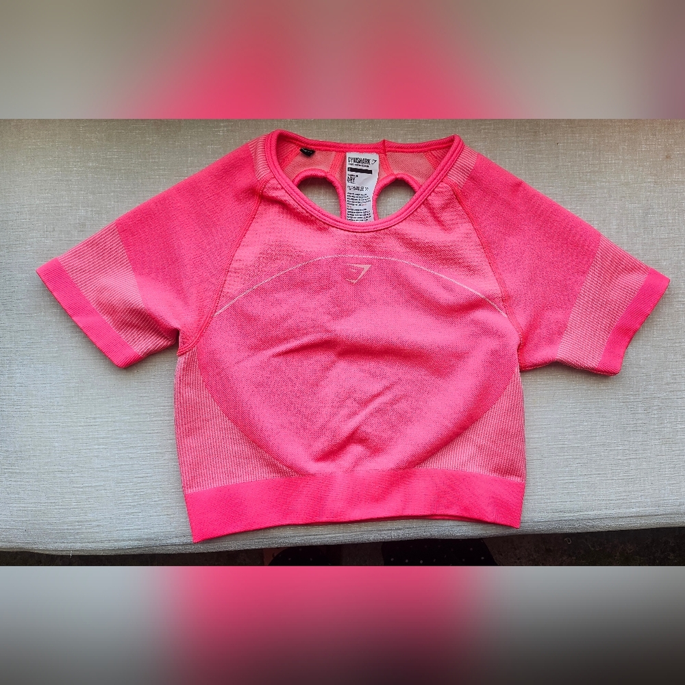 Gymshark Womens Coral Neon Crop Top